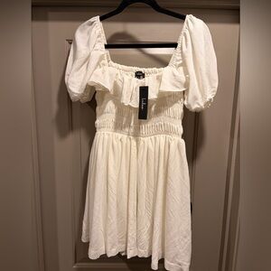 Lulu's White Flowy Mini Dress